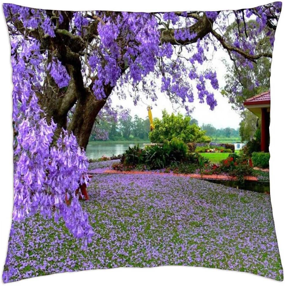 Purple Jacaranda Tree - Throw Pillow Cover Case (18