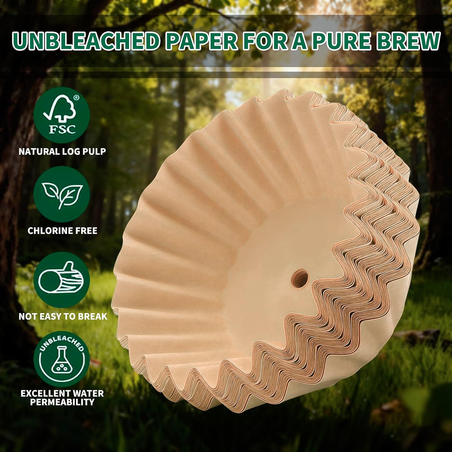 200 PCS Percolator Coffee Filters Compatible with Farberware 4 Cup, Coletti 6-9 Cup, EliteGourmet and Presto 6 Cup, Unbleached Basket Coffee Filter Paper, with Pre-punched Hole, Sturdy and Disposable image 5