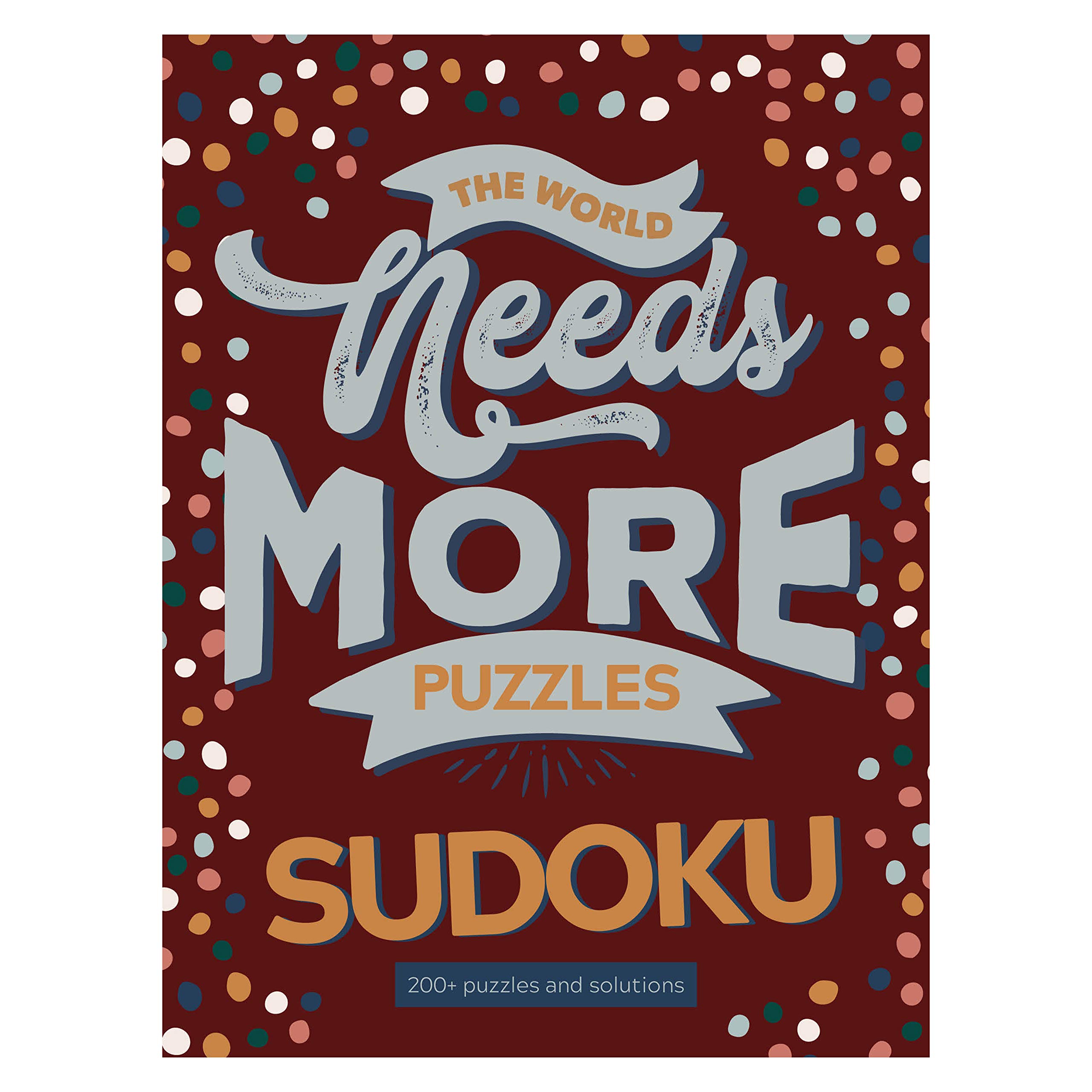 TF PUBLISHING - The World Needs More Sudoku Puzzle Book - Spiral Puzzle and Activity Pad - Over 200 Puzzles and Solutions - Stimulating Brain Booster - Four Difficulty Skill Levels - 6" x 8"