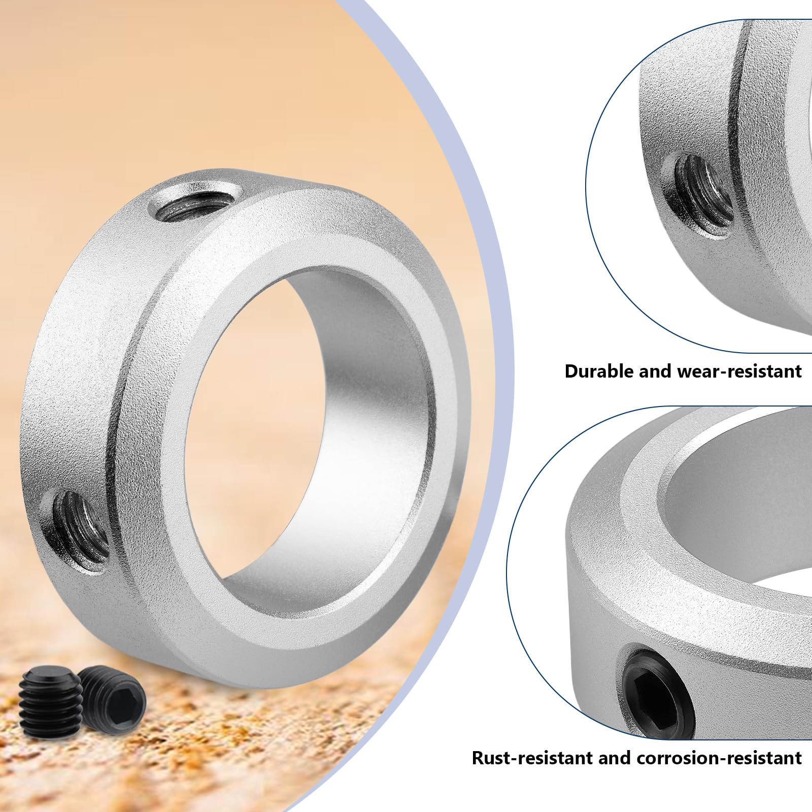 5 Bagues De Réglage 20 Mm – Diamètre Intérieur 20 Mm, Extérieur 32 Mm – Alliage Aluminium – Pour Arbres Machines CNC
