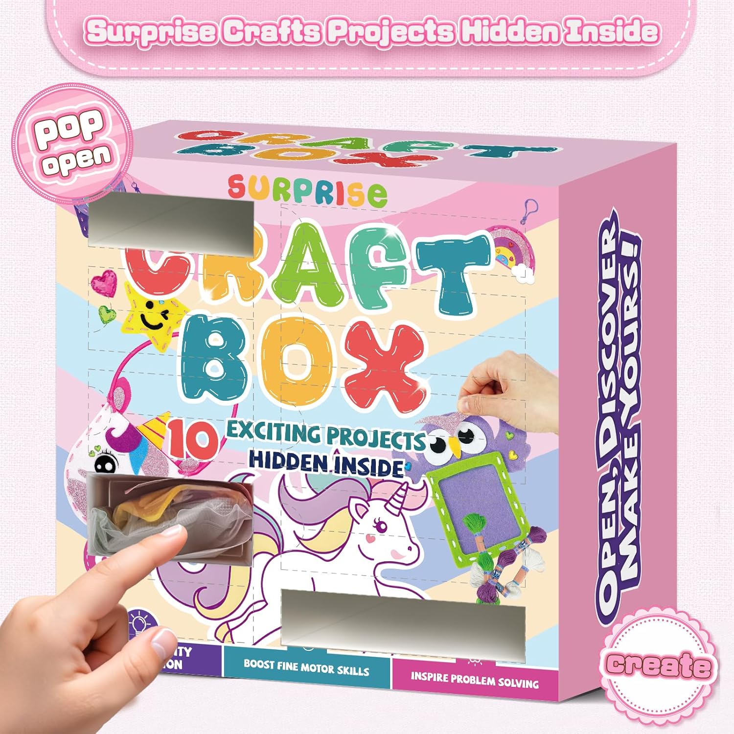 Easter Sewing Kit for Kids Beginner, 10 Easy DIY Projects of Stuffed Animal Dolls & Purse Handbags, Learn to Sew with Felt Embroidery Craft, Arts & Crafts Gift for Girls & Boys Ages 6-12