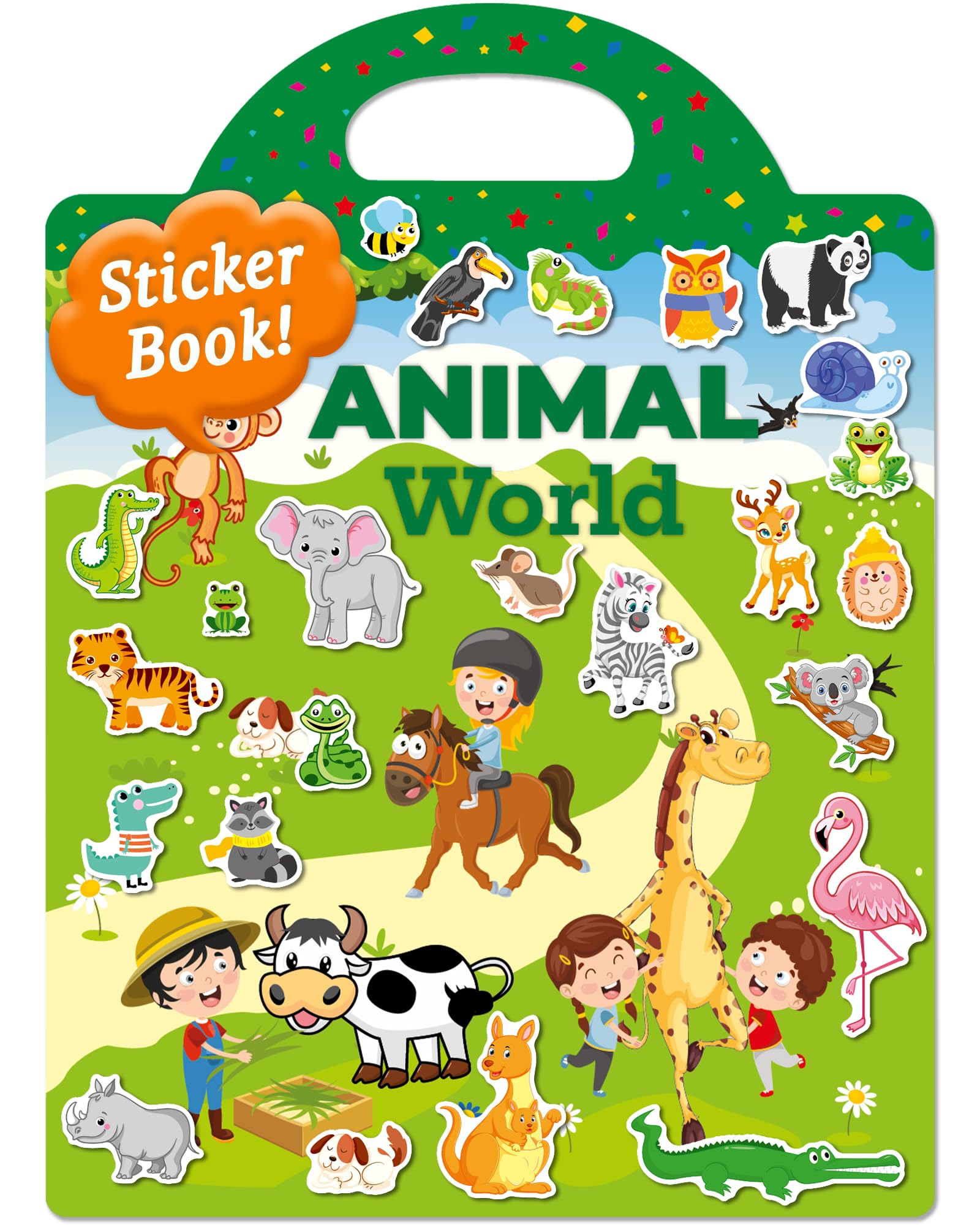 Benresive Reusable Sticker Book, Stickers for Kids, Travel Toy Gifts | Boys Girls Birthday Gifts, Airplane & Road Trip Essentials Kids, No Mess Waterproof Crafts Activities
