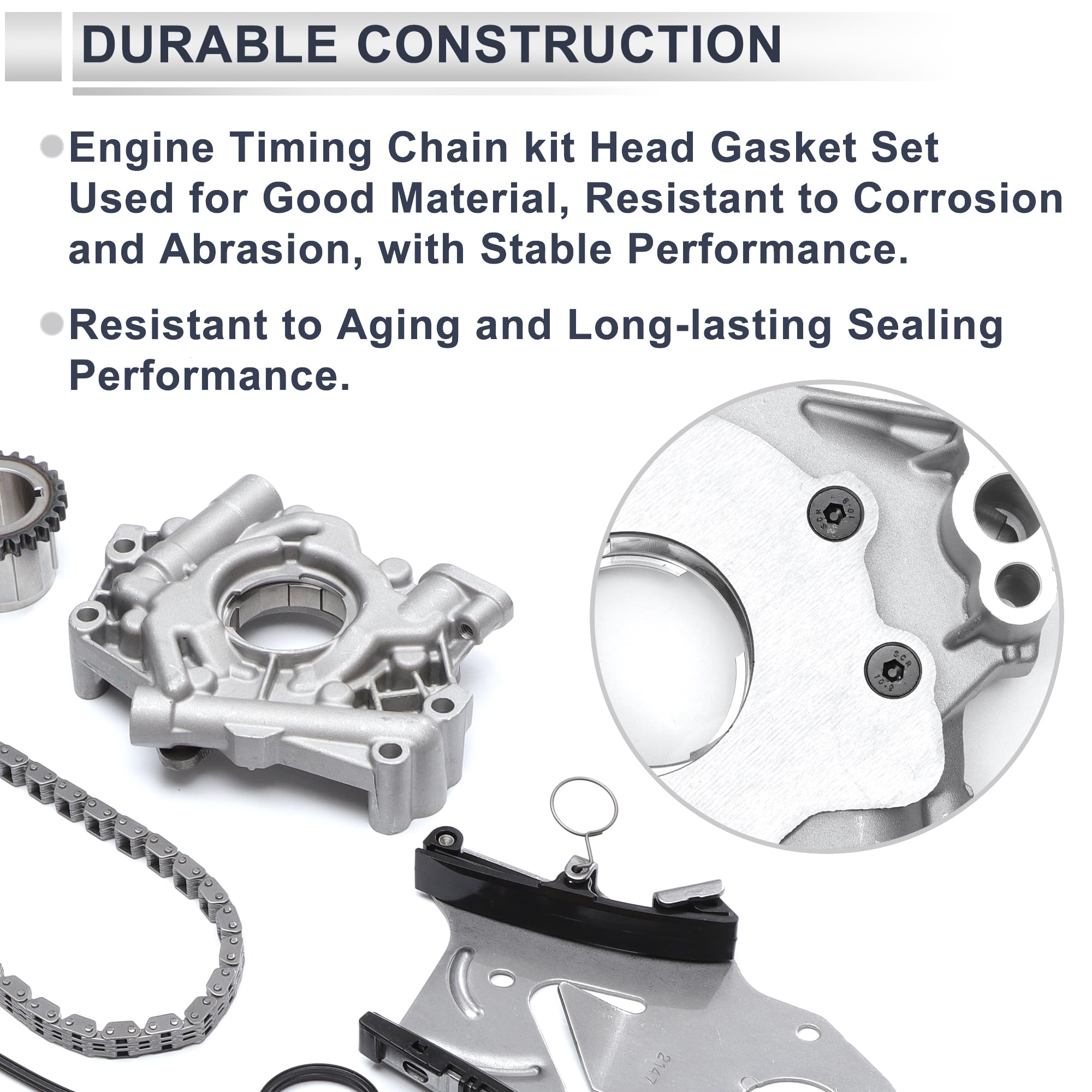 Kit Catena Di Distribuzione Per Chrysler 300C 05-08 1 Set | Metallo E Gomma Lunga Durata Guarnizione Pompa Olio Tenditore Pignone Per Dodge Charger 2006 Per Dodge Durango 2004-2006