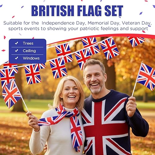 Miniatura 5 de Lenwen 54 banderines de cadena estadounidense del 4 de julio, bandera estadounidense, globos de látex rojos, blancos y azules con globos de confeti,