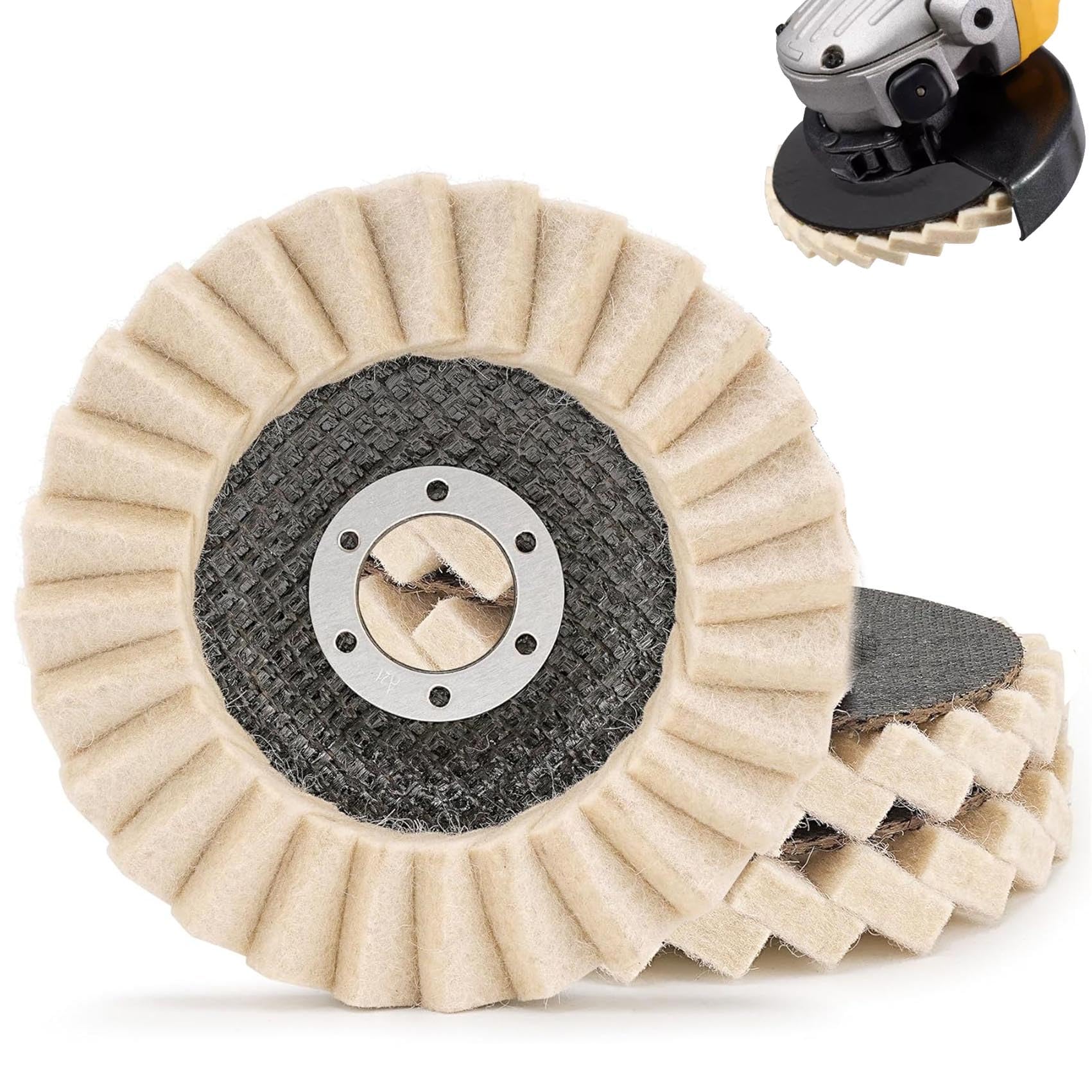 Wool Felt Flap Polishing Disc, Wool Felt Flap Discs Polishing Wheel, Thicken Polishing Wheel Felt Flap Disc, Angle Grinder Buffing Felt Flap Discs