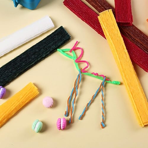 Miniatura 5 de (640 piezas y 1 funda de viaje) varillas de hilo de cera  6 pulgadas, 13 colores neón para niños  Manualidades de bricolaje y suministros para