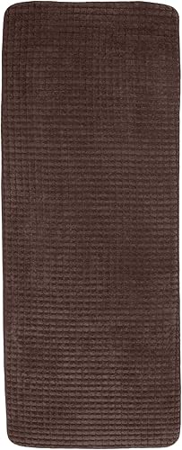 2PC juego de alfombrilla de baño de espuma de memoria por lavish hometela Jacquard forro polarazul, Chocolate, XL