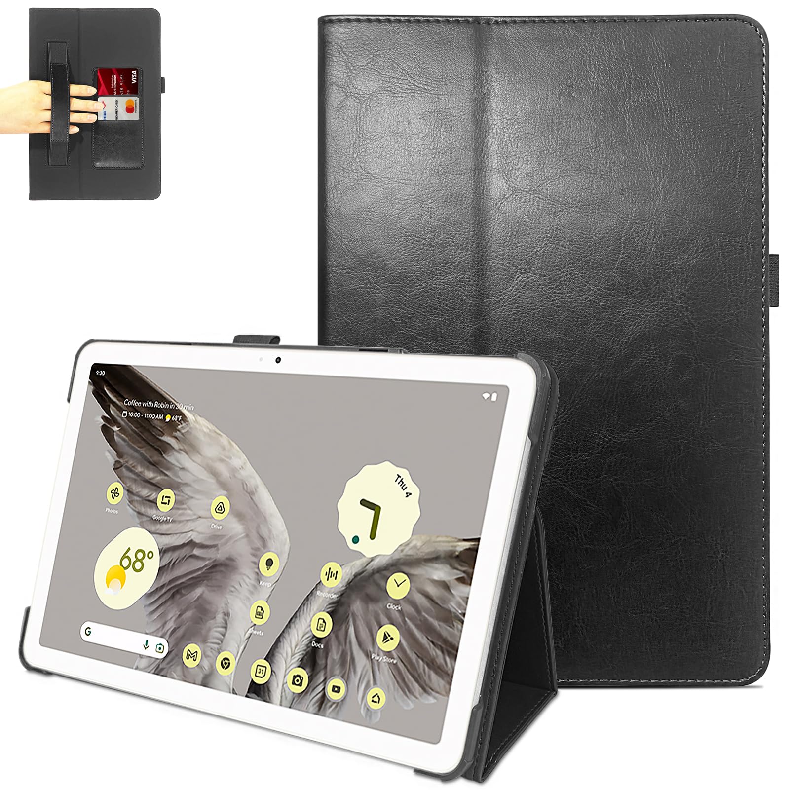 ENET-CASE for Google Pixel Tablet Case 2023- Slim Folding Stand Folio Cover for Pixel Tablet, 11inch with Card Pocket, Black