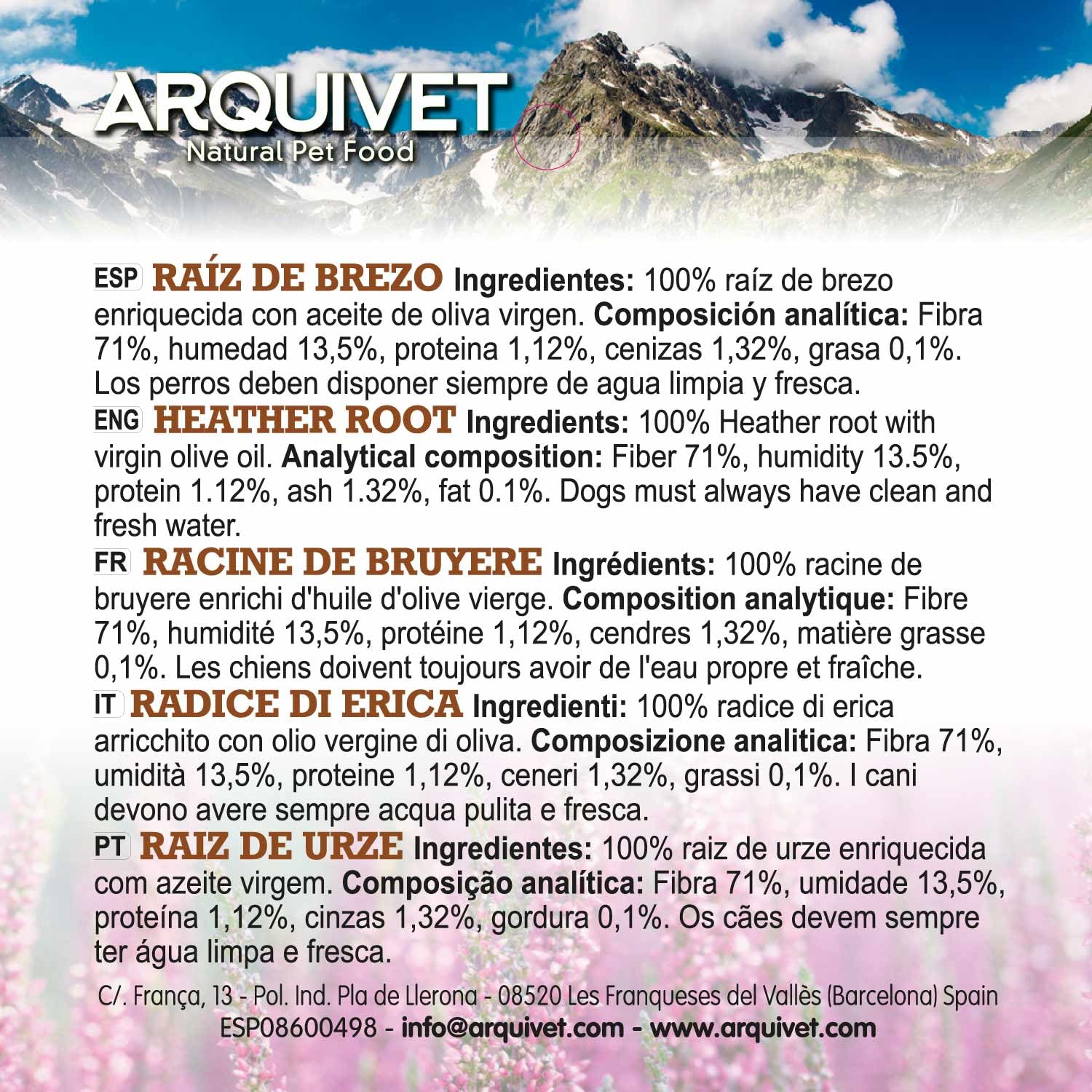 Arquivet - Racine de Bruyère - Anneau de Dentition pour Chien - Jouet