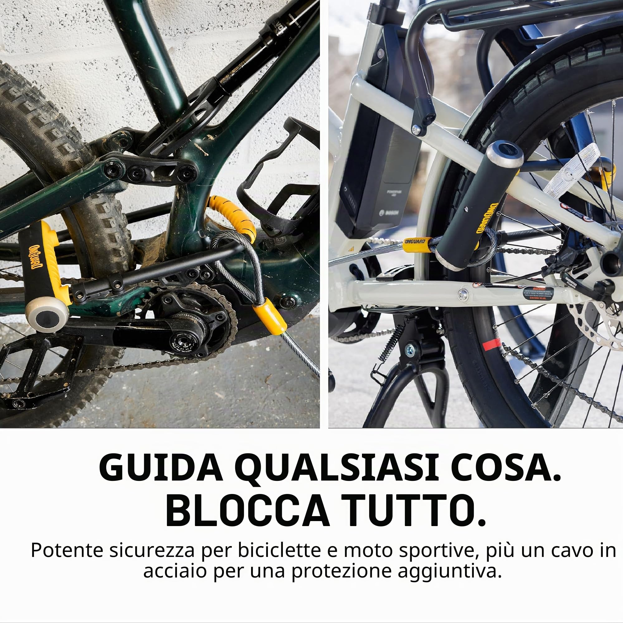OnGuard Arco Pitbull 115x230mm, Acro Lucchetto Unisex Adulto, Nero, 115 x 230 14 mm 120 cm 10