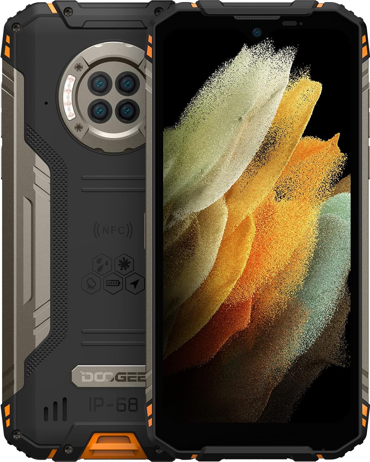 Rugged Smartphone, DOOGEE S96 Pro Waterproof Unlocked Mobile Phone w 8GB+128GB Helio G90, 48MP Quad Camera, 20MP Night Vision Camera, 6350mAh Battery, 6.2 Inch, 4G Android 10, NFC - UK Version