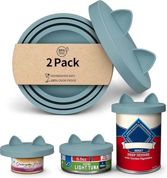 OHMO tapas azul claro de silicona para latas, 2 uds. – Imagen 1