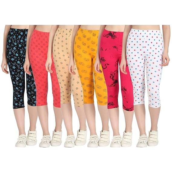 Printed Capri for Womens/Girl Pack of 6