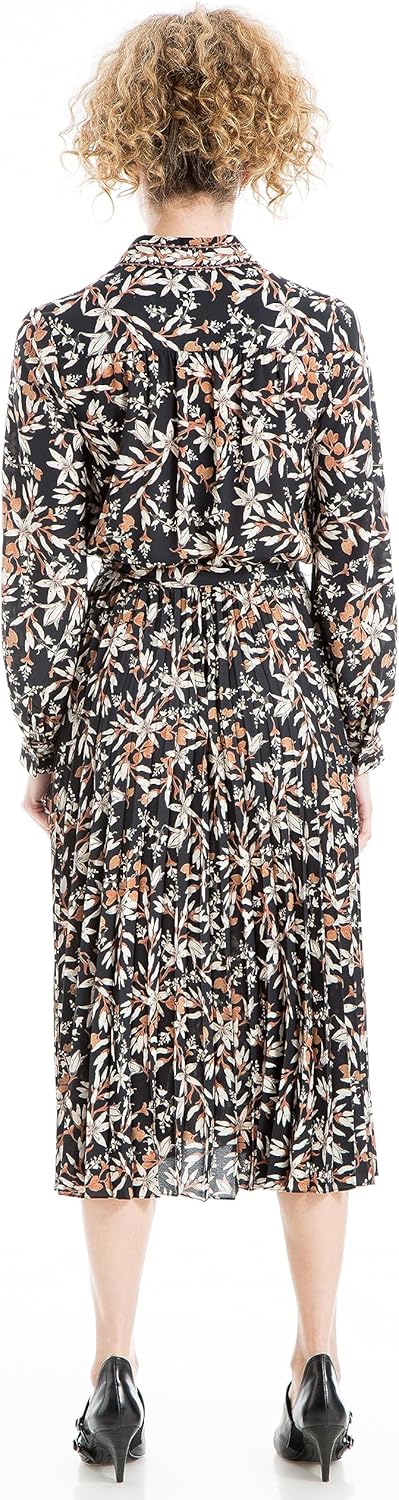 Max Studio Womens Long Sleeve Collared Pleated DressDress - Image 3