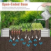 Vista 5 de PayLessHere Cama de jardín galvanizada, 8 x 4 x 1 pies, cama de jardín elevada para exteriores, para verduras, flores y hierbas, jardineras grandes