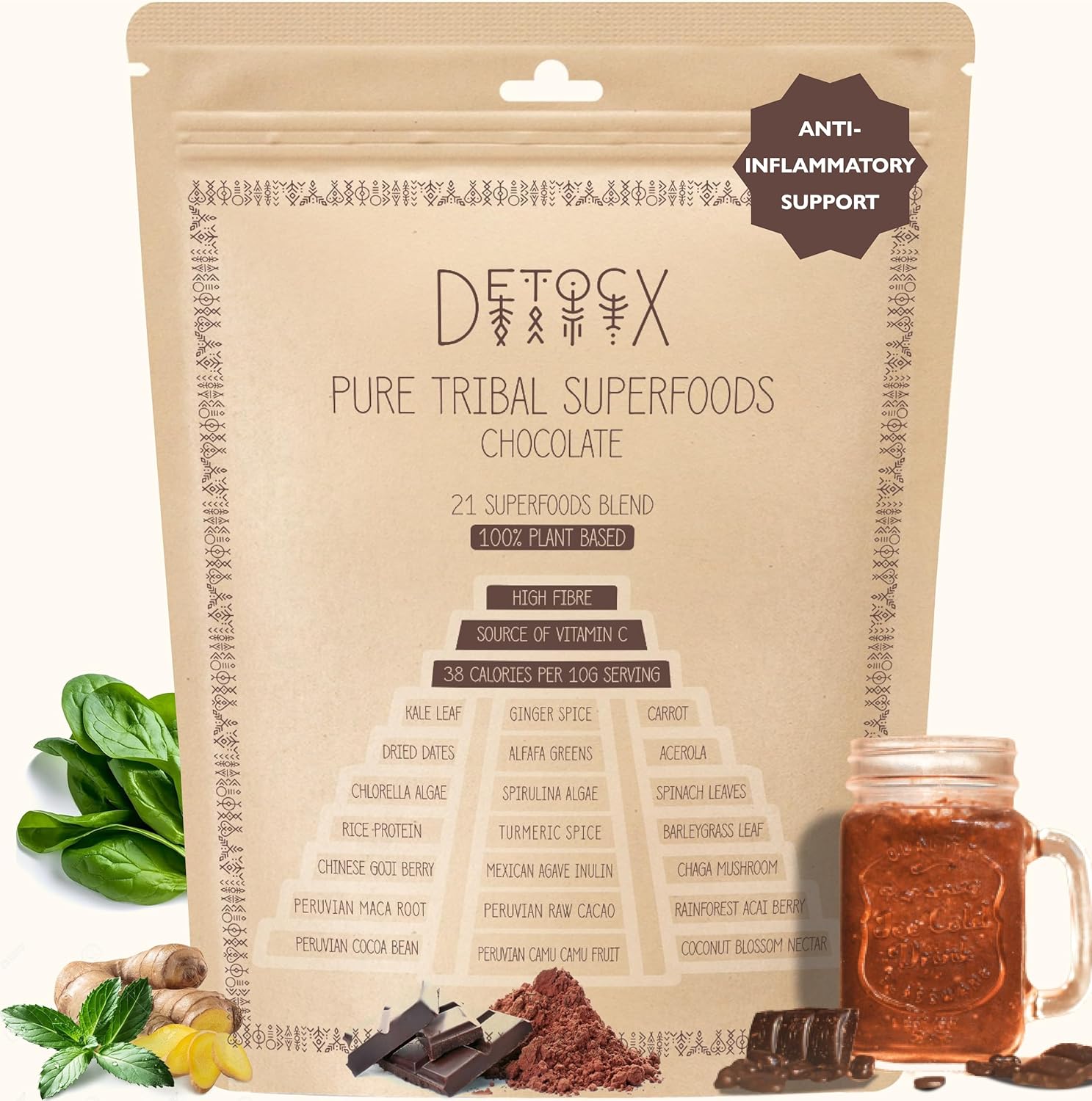 21 Supergreens Powder | Chocolate | Energy | Digestion |Superfoods | Organic,Probiotic,Prebiotic,Fibre,Vitamins, Minerals |Gluten&Dairy&Soy Free| Vegan| 30+ Servings/8.82oz 21 Supergreens Powder | Chocolate | Energy | Digestion |Superfoods | Organic,Probiotic,Prebiotic,Fibre,Vitamins, Minerals |Gluten&Dairy&Soy Free| Vegan| 30+ Servings/8.82oz
