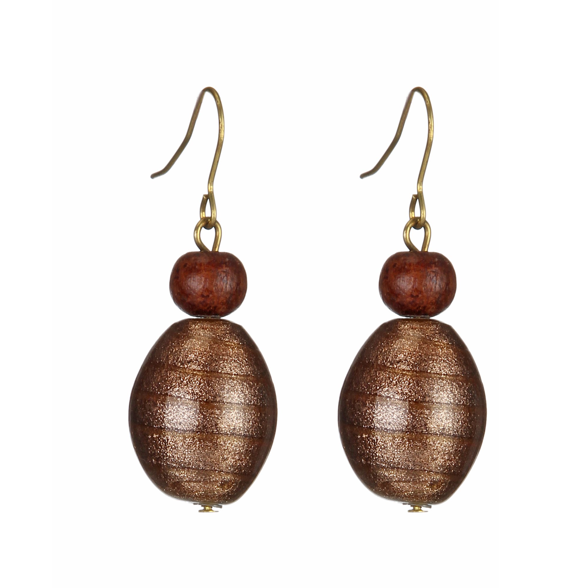 DCA Shiny Brown Glass Women Earrings (2051) (B01JZ6DEMK) Amazon Price History, Amazon Price Tracker