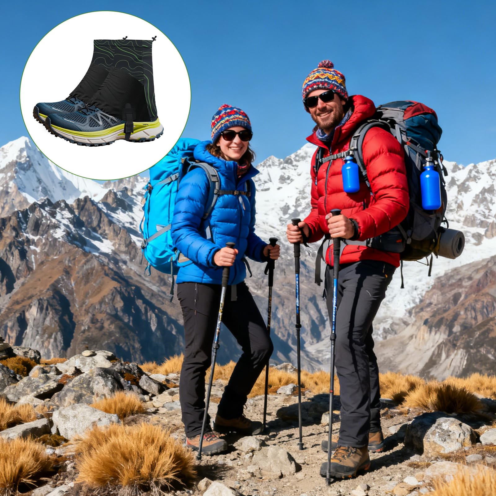Trail Low Gaiters - Ghette per scarpe da trail running, unisex, impermeabili, per corsa, traspiranti, basse, con protezione antiscivolo e ganci, perfette per escursioni, attività all'aperto