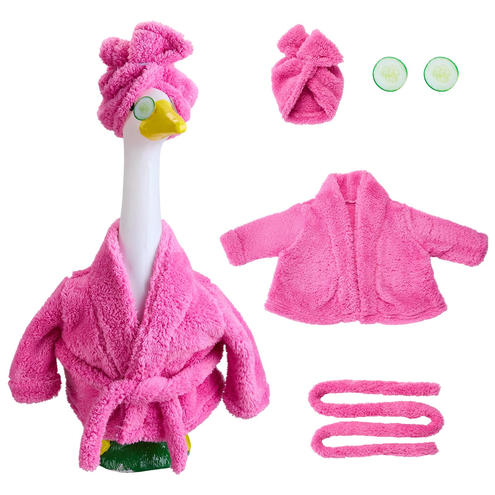 HUAAPLEVLA Bathrobe Porch Goose Outfit 23 Inch for Geese Costume, Hot Pink