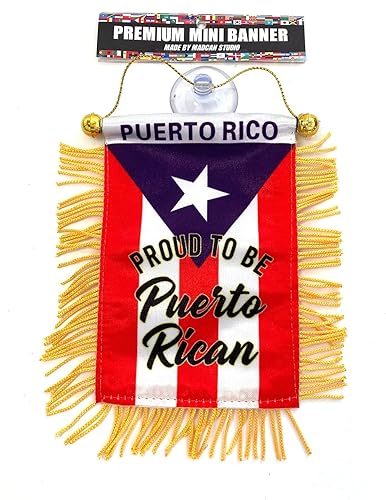 Miniatura 7 de Banderas de Puerto Rico para accesorios de coches pegatinas pegatinas Puerto Rico de calidad hecha banderas para autos pequeña mini Banner colgante