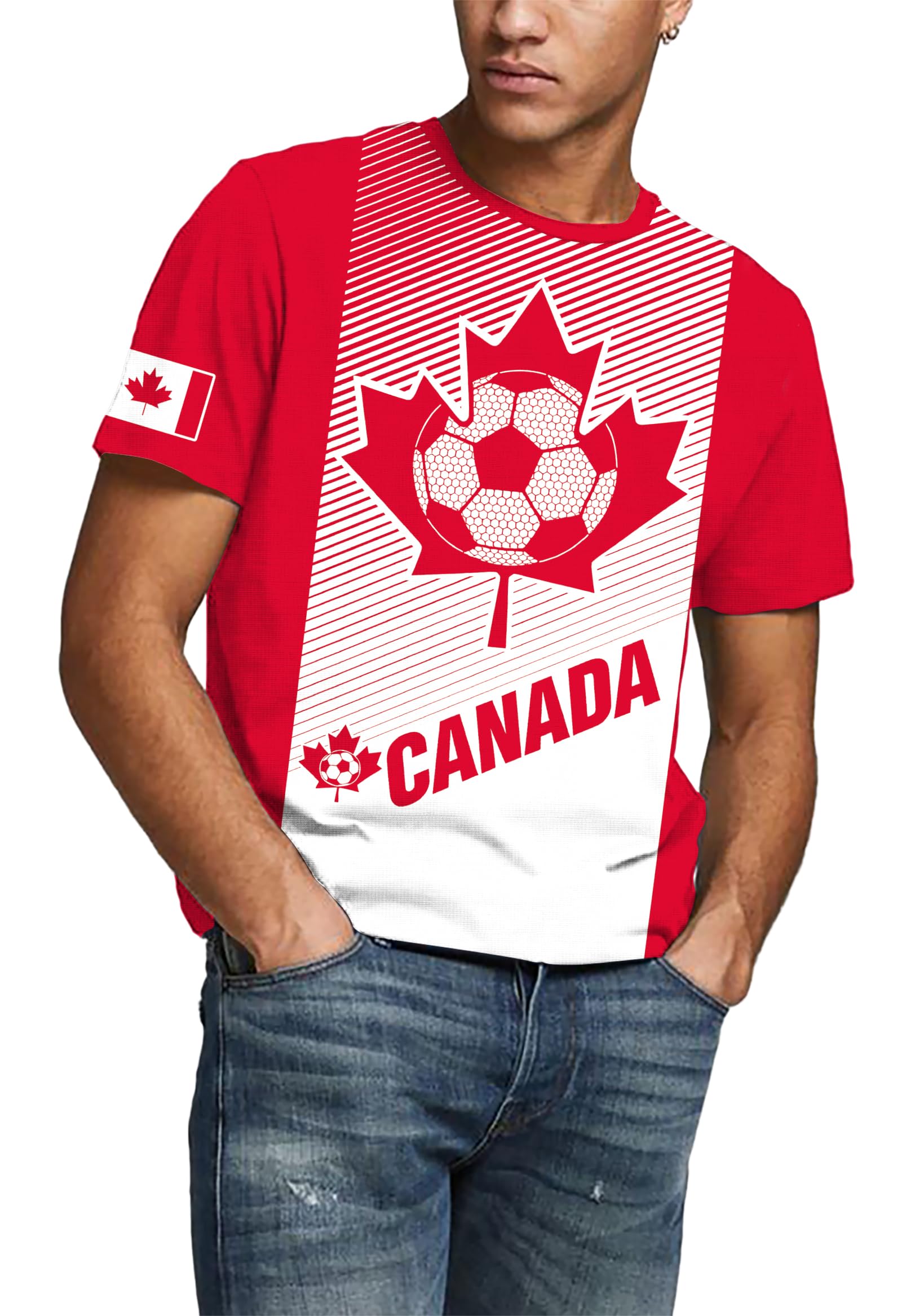 MEESHEEP Canada Shirt Men Canadian 2026 World Soccer Fans T-Shirts Football Jersey Short Sleeve Tops - 5
