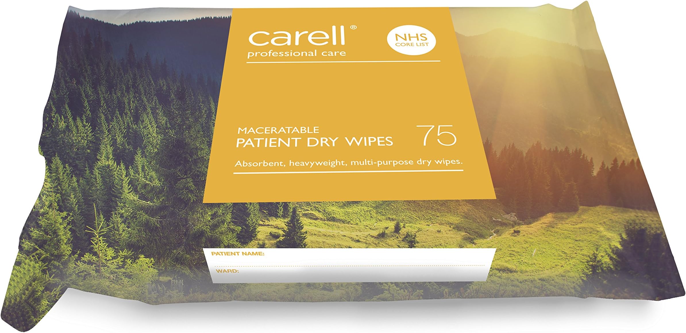 Carell Patient Dry Wipes - Maceratable - Durable, Soft and Absorbant, Multi-Purpose Cleansing Wipes - Pack of 75 Wipes