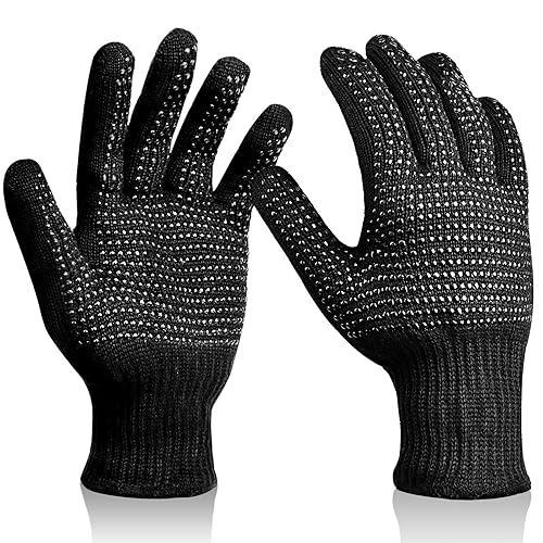 Sopito Guantes resistentes al calor con golpes de silicona, 2 guantes profesionales a prueba de calor para peinar el cabello