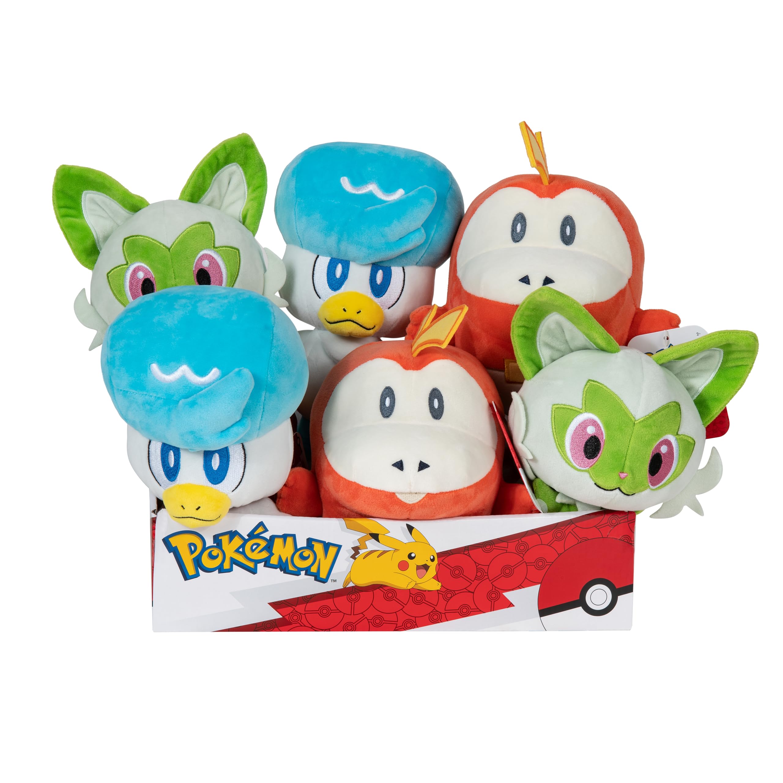 Pokémon 20 cm Plush Generation IX PKW3351 - Fuecoco, Sprigatito, Quaxly - Official Pokemon Stuffed Toy for Children 2+