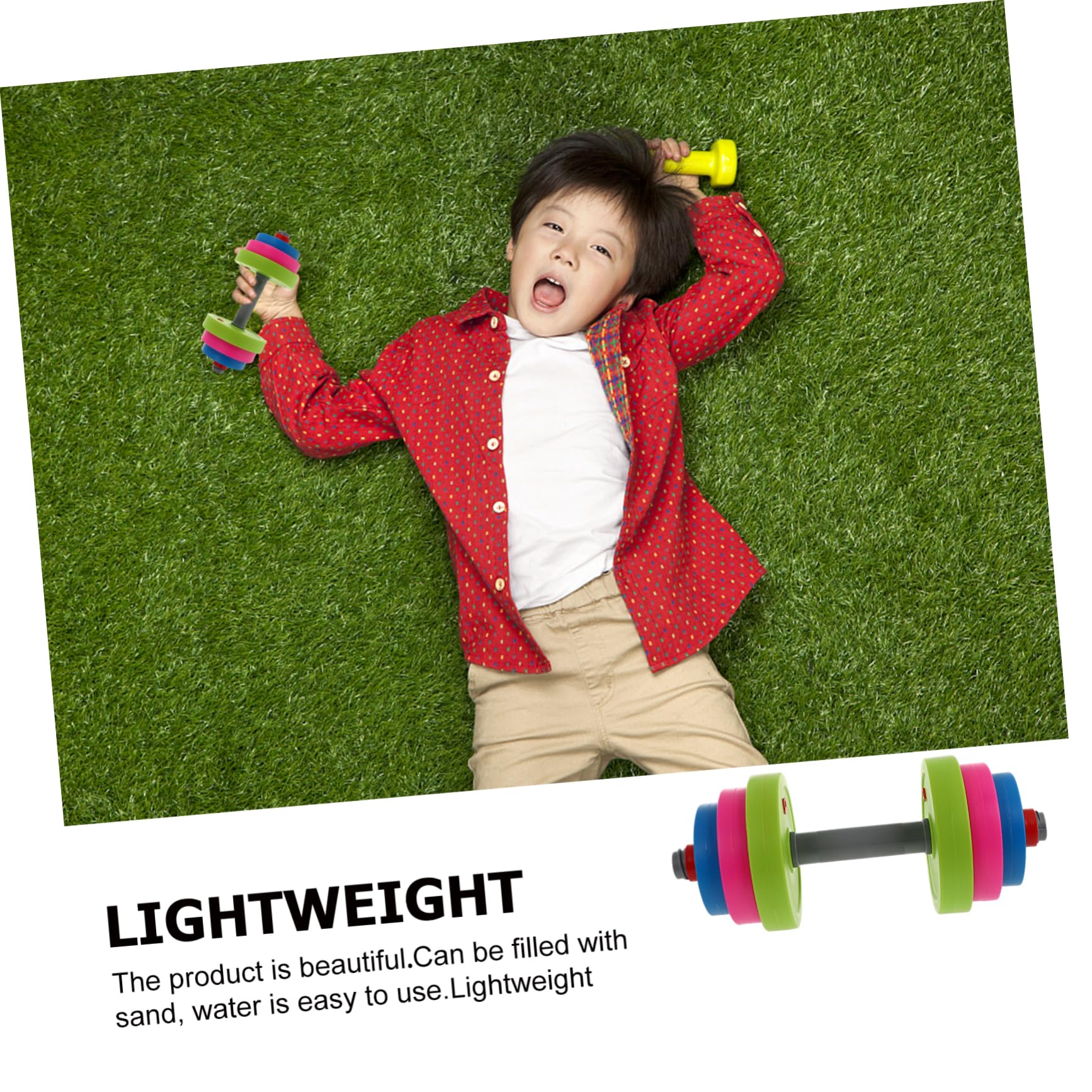 Kisangel Dumbbells 1pc Dumbbel Dumbells Kindergarten Barbell Children Sports Prop Kids Training Barbell Adjustable Barbell Fitness Training Equipment Toy Cast Iron Toddler Kids Toys