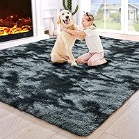 Vista 48 de Noahas Alfombras Esponjosas de Arcoíris para Dormitorio de Niñas, 2x4 Alfombra Peluda Rosa para Cuarto de Niños, Alfombras de Área Peludas para Sala