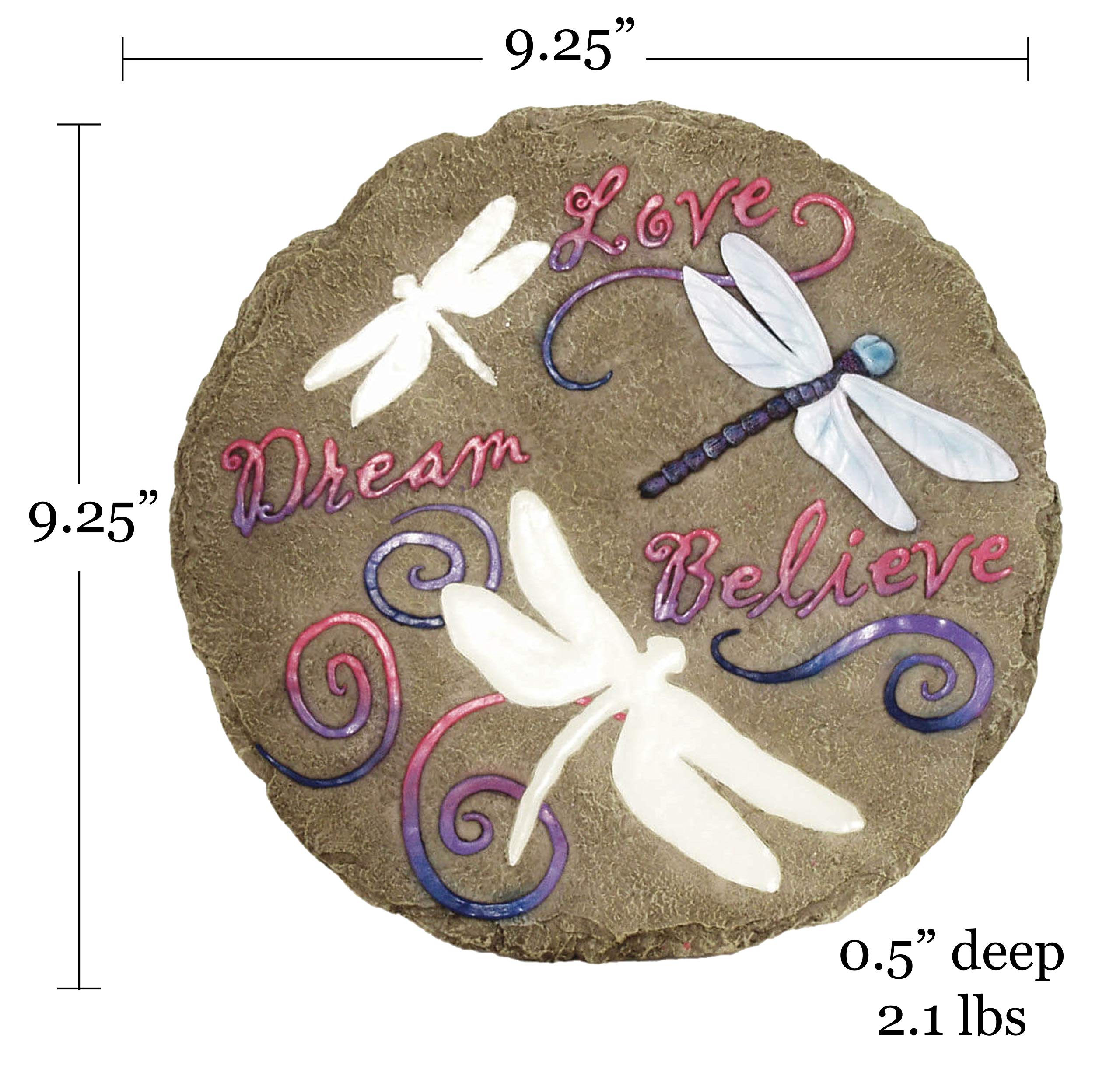 Spoontiques - Garden Décor - Dragonflies Stepping Stone - Decorative Stone for Garden