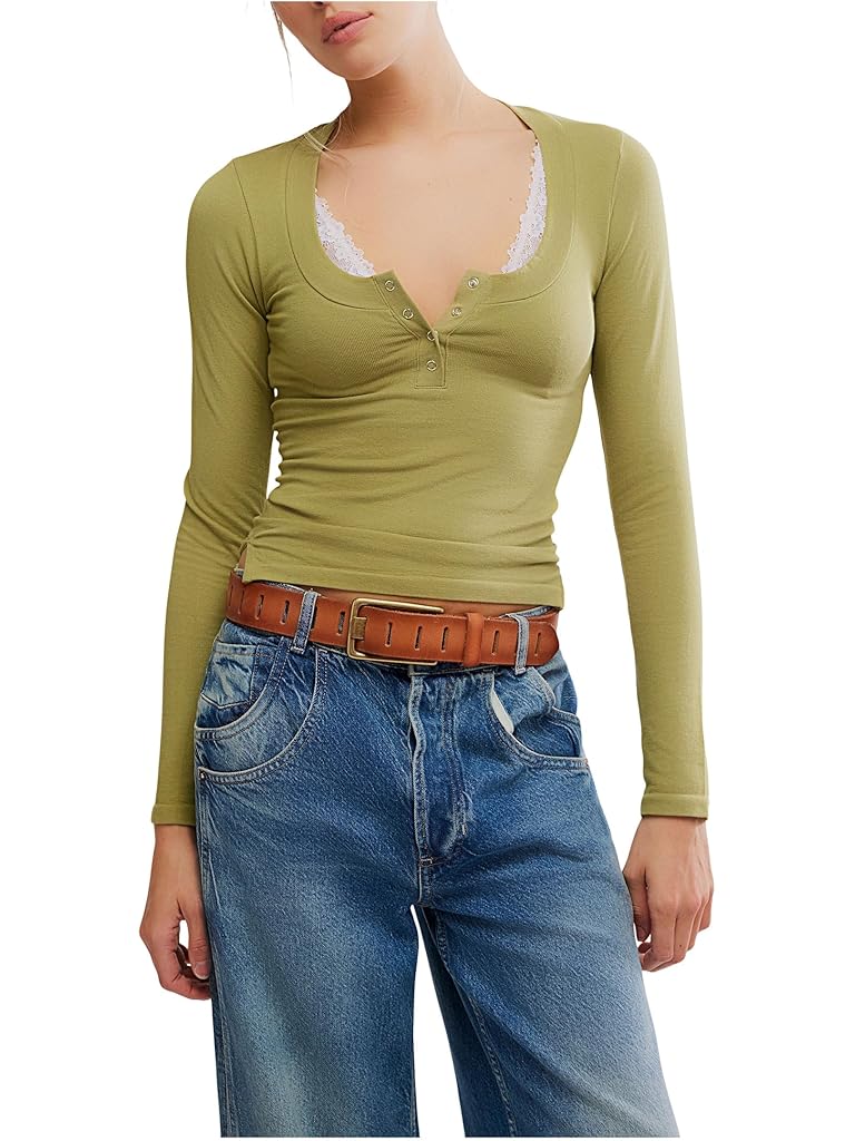 Green Free People Wide Awake Layering