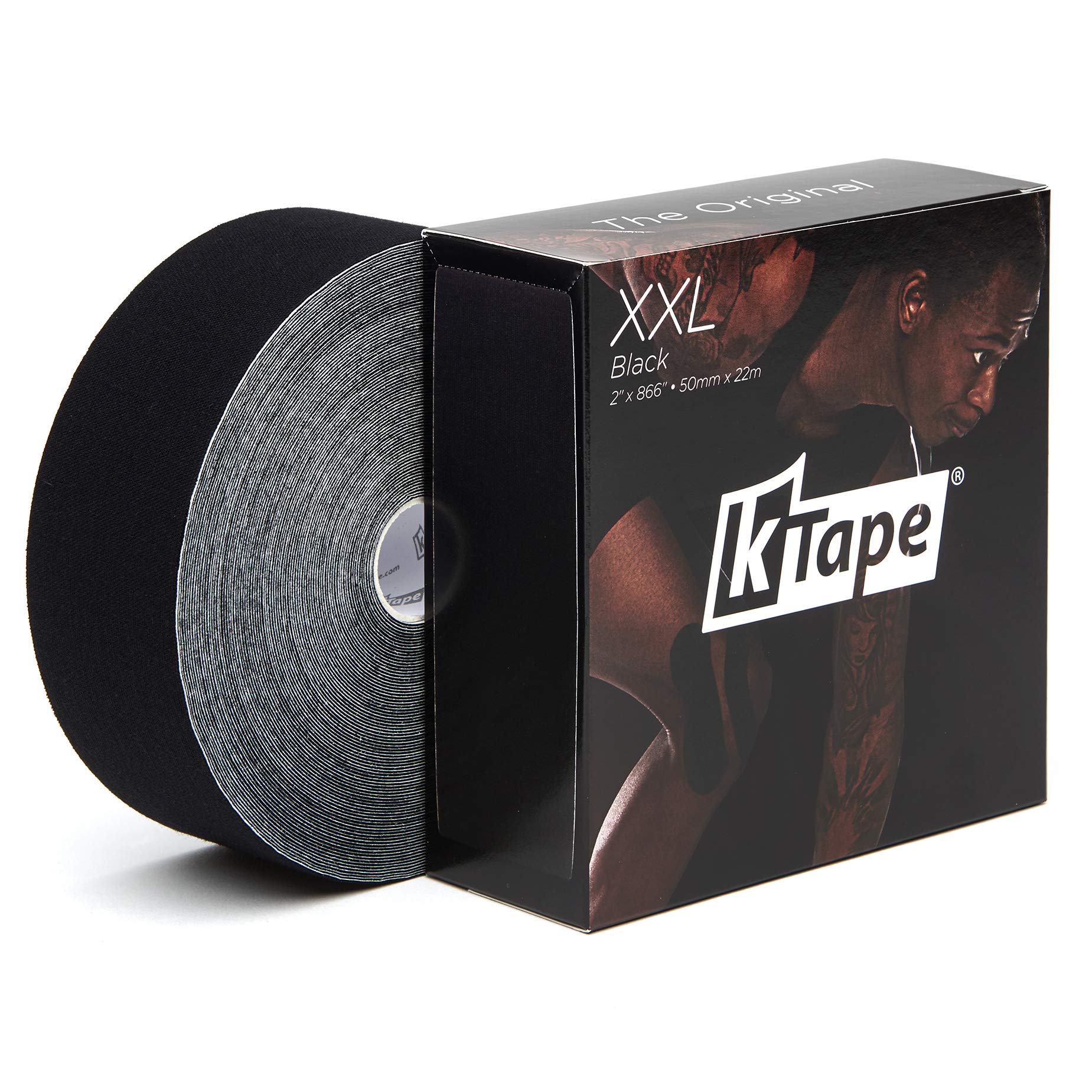 K-Tape® Black XXL (Rollo sencillo, 5cm x 22m) [Color: Negro]