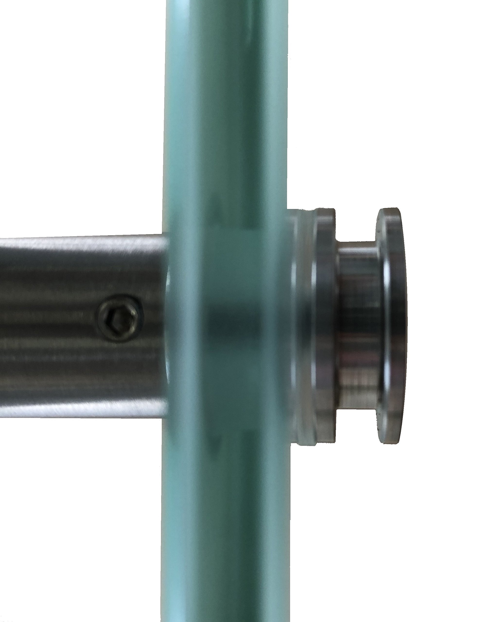 M6-900-420EGE Wandseitig flach (900x2050, Soft-Stop Slimline Alu-Schinensystem mit Griffstange(zylindrisch) 420mm Einseitig wandseitig flach)