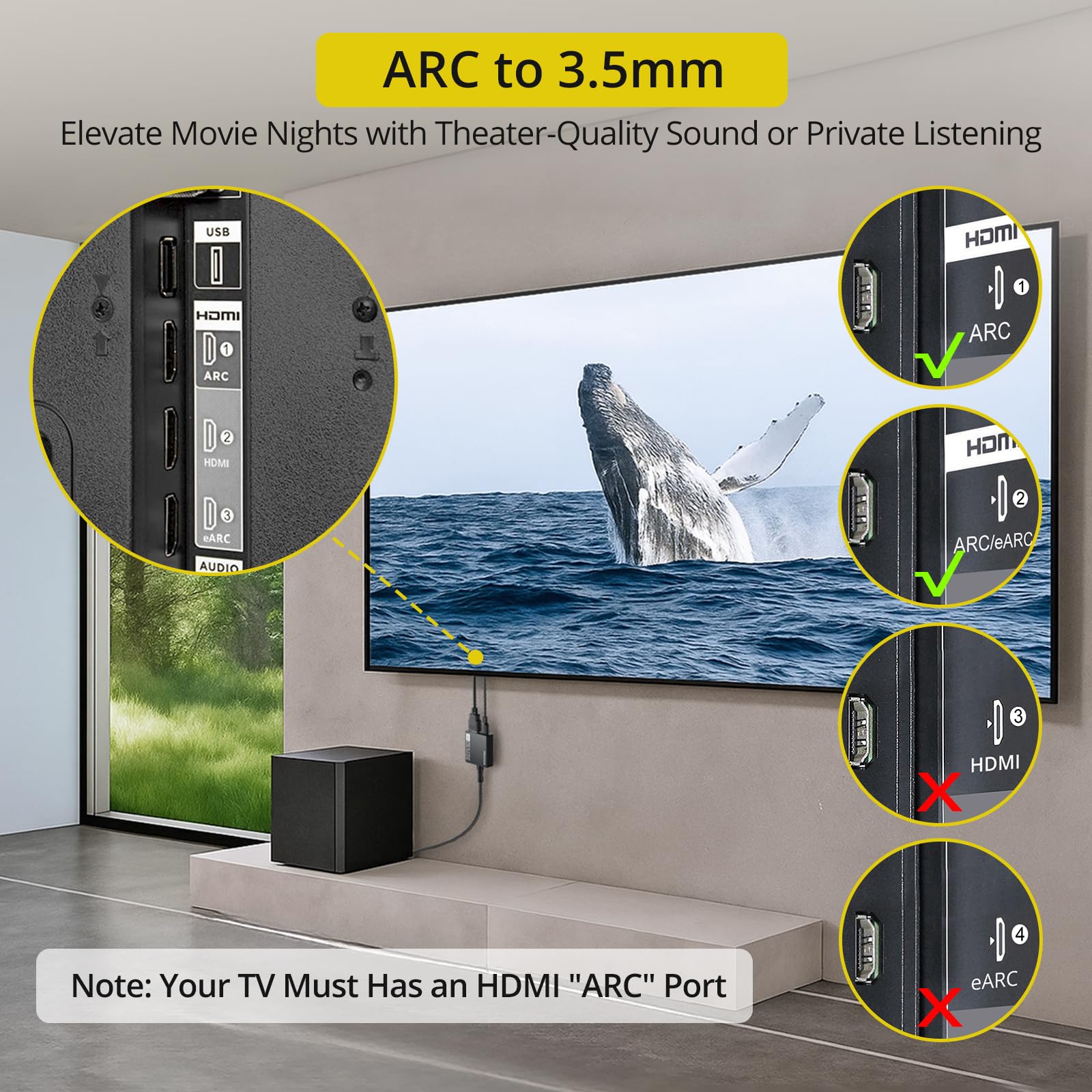 Amazon.co.jp: PROZOR 192KHz HDMI ARC - 3.5mm L/R オーディオ