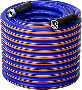 garden hose 100 ft x 5/8Inch, Hybrid Rubber water hose 100ft, Durable, Anti-UV, Sturdy, No-Leakage, Lightweight, Flexible, Heavy Duty garden hoses with Swivel Handle