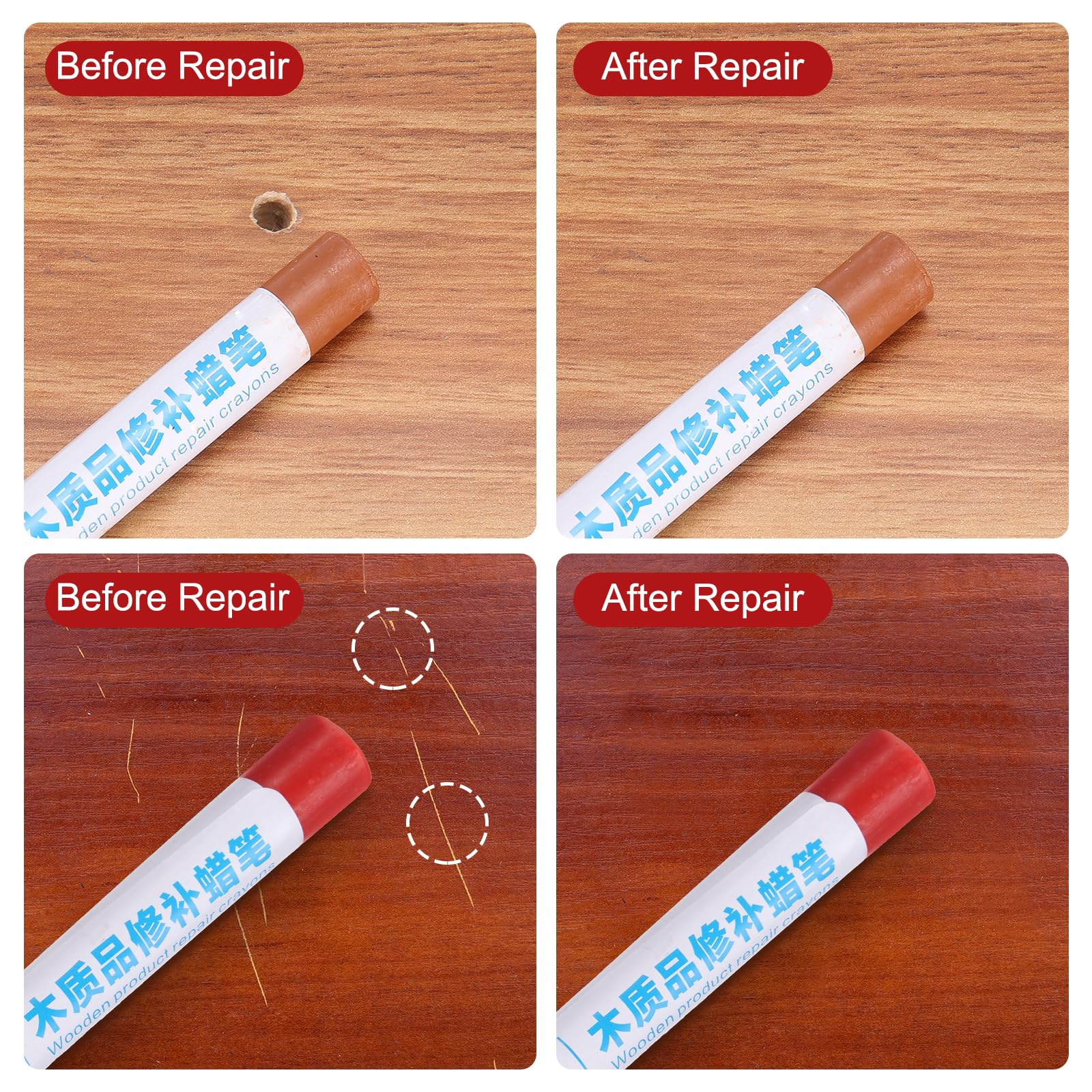 Furniture Markers Touch Up, 5pcs Furniture Repair Kit Wood Maker - View #7