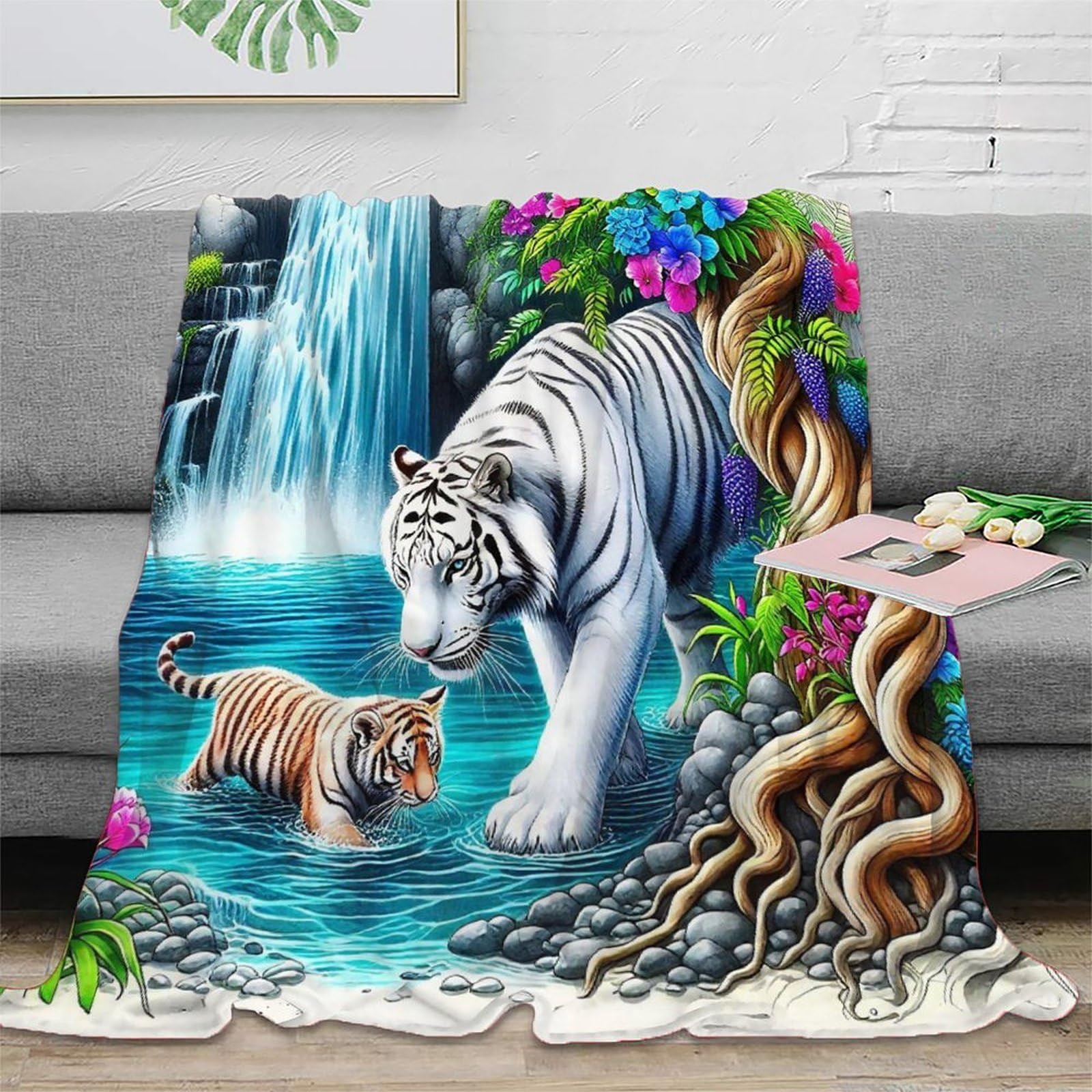 Couverture lit chaude et douce en peluche microfibre imprimée 3D