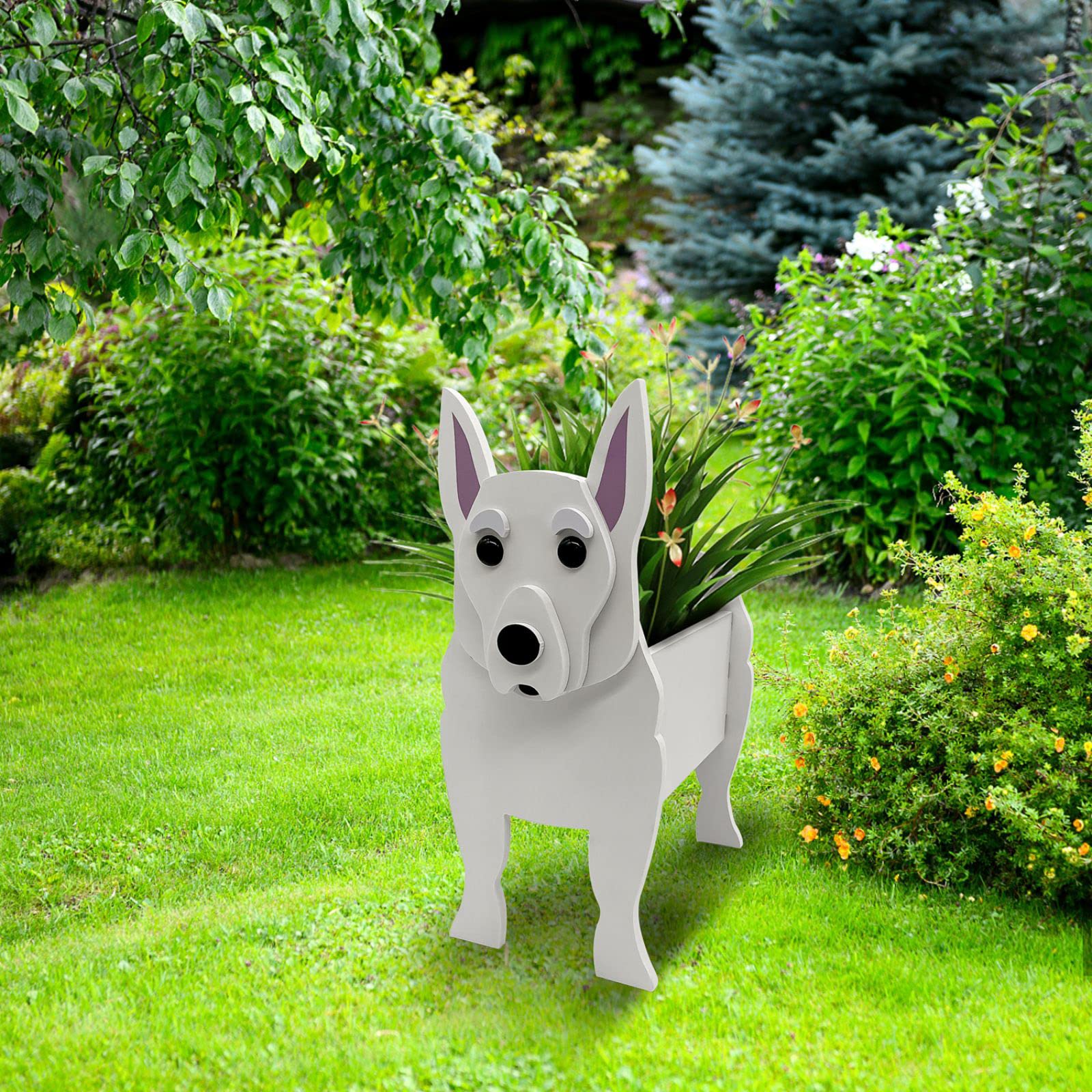 JILIP Tauben-Pflanzgefäß Aus PVC – Niedlicher Tier-Übertopf Für Garten Oder Balkon, 34x33x11 Cm, Einfach Montierbar