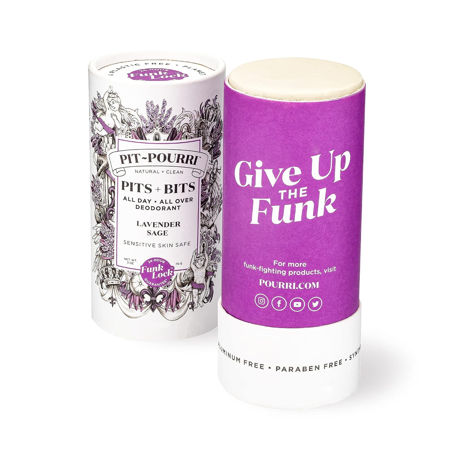 Poo-Pourri, Natural Pourri Deodorant, Pits + Bits, All Day All Over, Lavender Sage 2 oz, White 2 Ounce