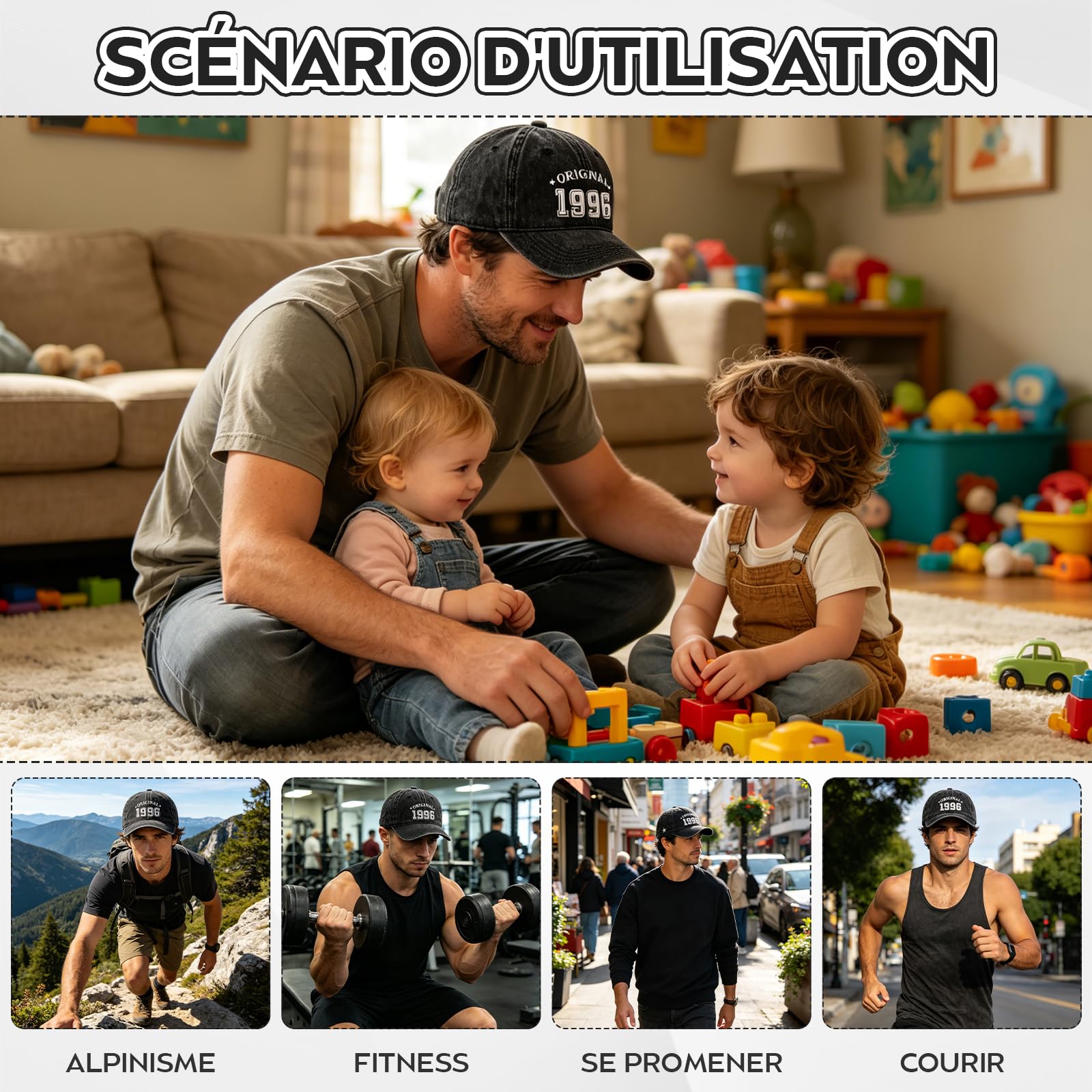 Regalo uomo 30 anni, berretto originale 1996 da uomo vintage ricamato regolabile, regalo 30 anni, regalo da donna 30 anni, compleanno 30 anni, stile baseball traspirante