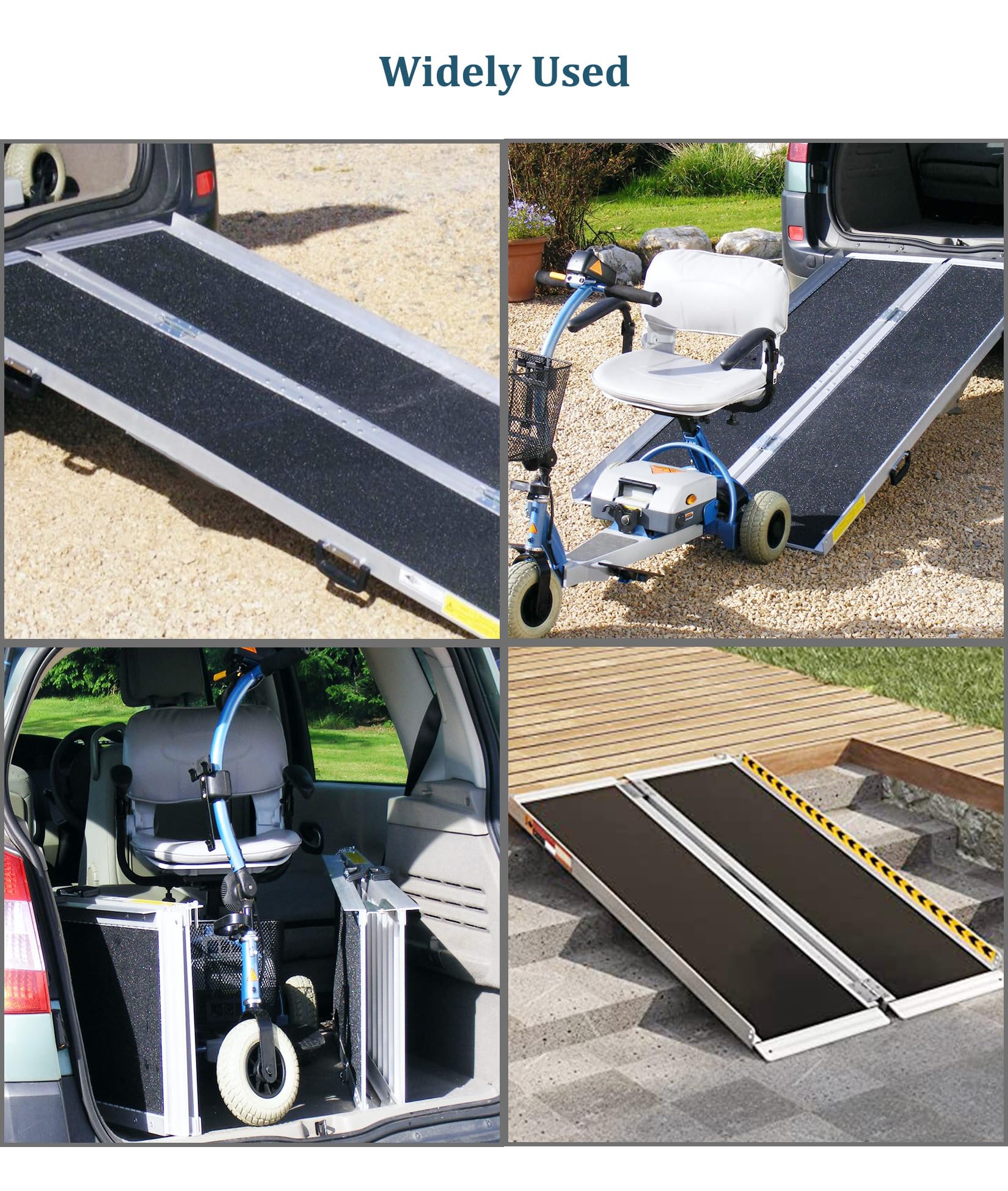 Barandillas para Rampas de Acceso para Sillas de Ruedas, Rampa de Aluminio para Sillas de Ruedas con Superficie Antideslizante, Portátil Plegable para Sillas de Ruedas,60cm