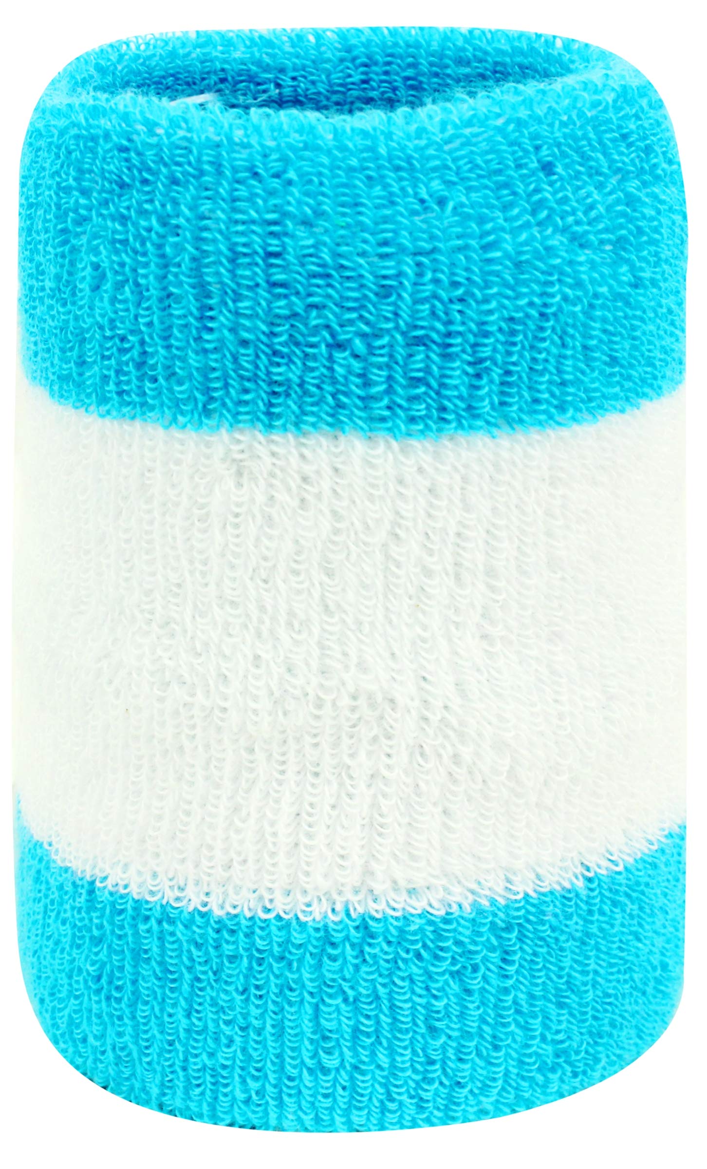 Neska Moda Unisex Pack of 1 Blue and White Striped Cotton Wrist Band-WB46-image-31