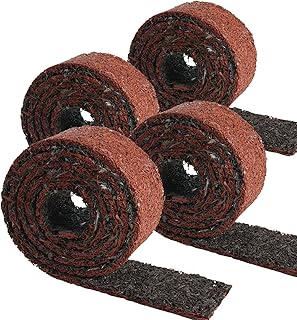 4 Rools Double Sided Rubber Mulch Roll - 120 x 4.5 inch - 2 Colors in 1 Recycled Rubber Mulch Walkway,Recycled Garden Rubber Edging for Landscaping