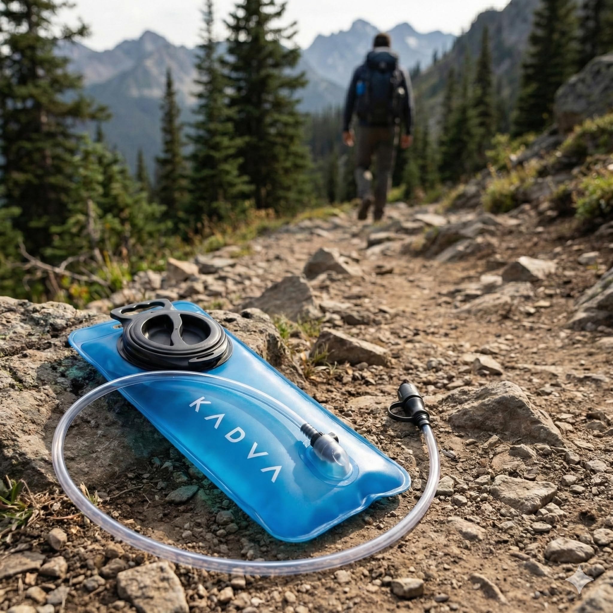 KADVA Bolla per Bere – a Prova di perdite e Facile da Pulire – Termoplastica Senza BPA con Sistema ClickFit – 2 Litri Blu – per Escursioni, Corsa e Ciclismo