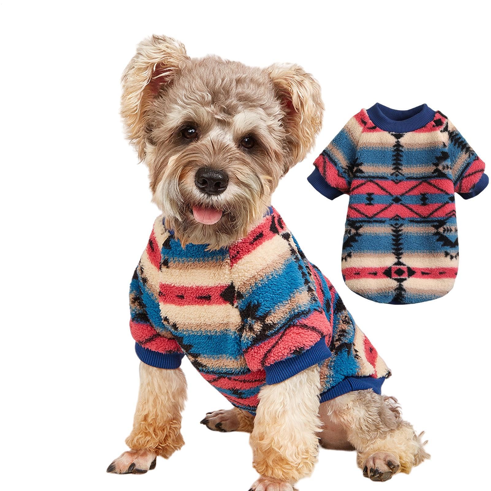 Yulokdwi Dog Pullover Sweater,Thick Warm Dog Coat - National Style Puppy Sweatshirt, Winter Pet Clothing For Small, Large Cat, Puppy