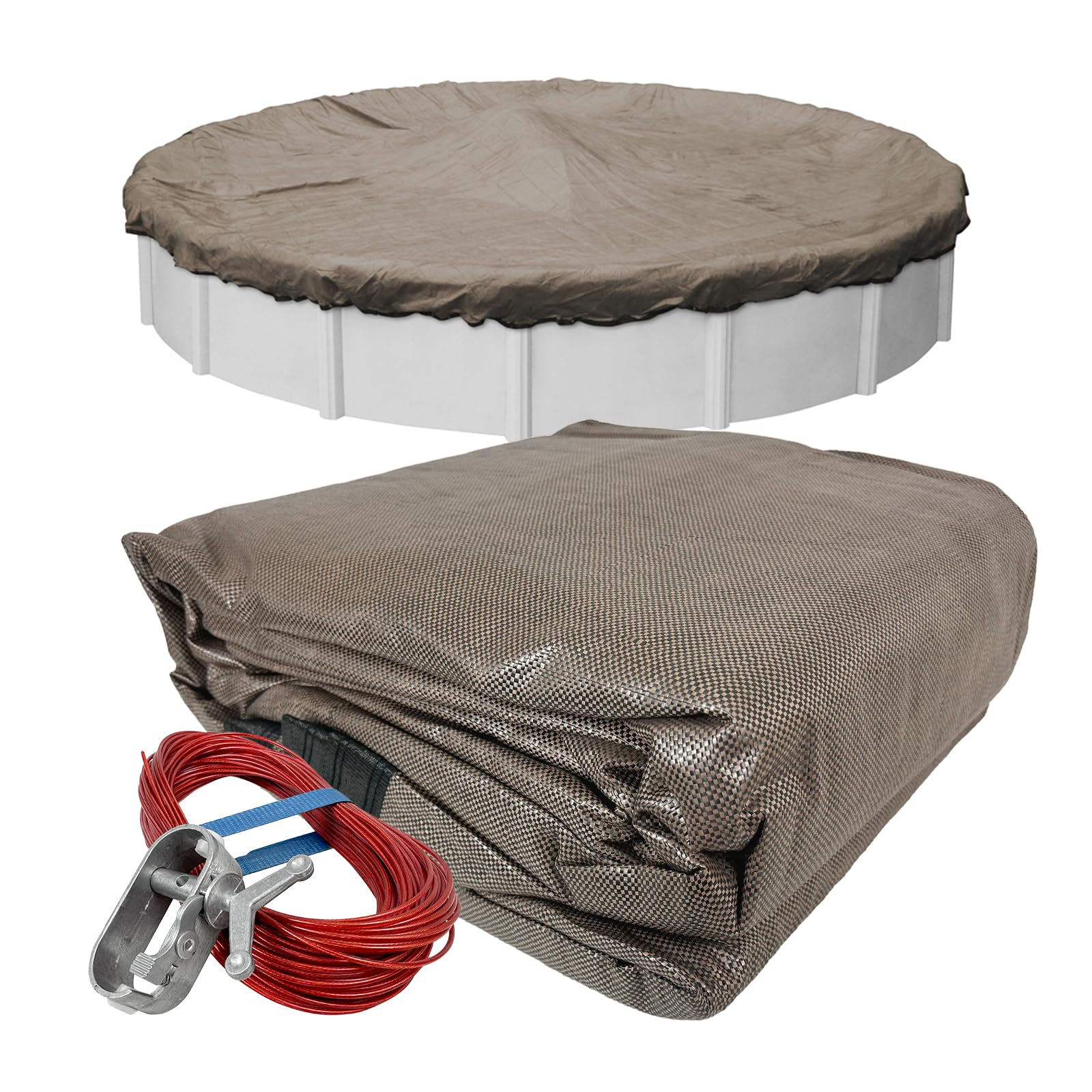 Robelle 4315-4 Premium Mesh XL Taupe Winter Cover for Round Above Ground Swimming Pools, 15'