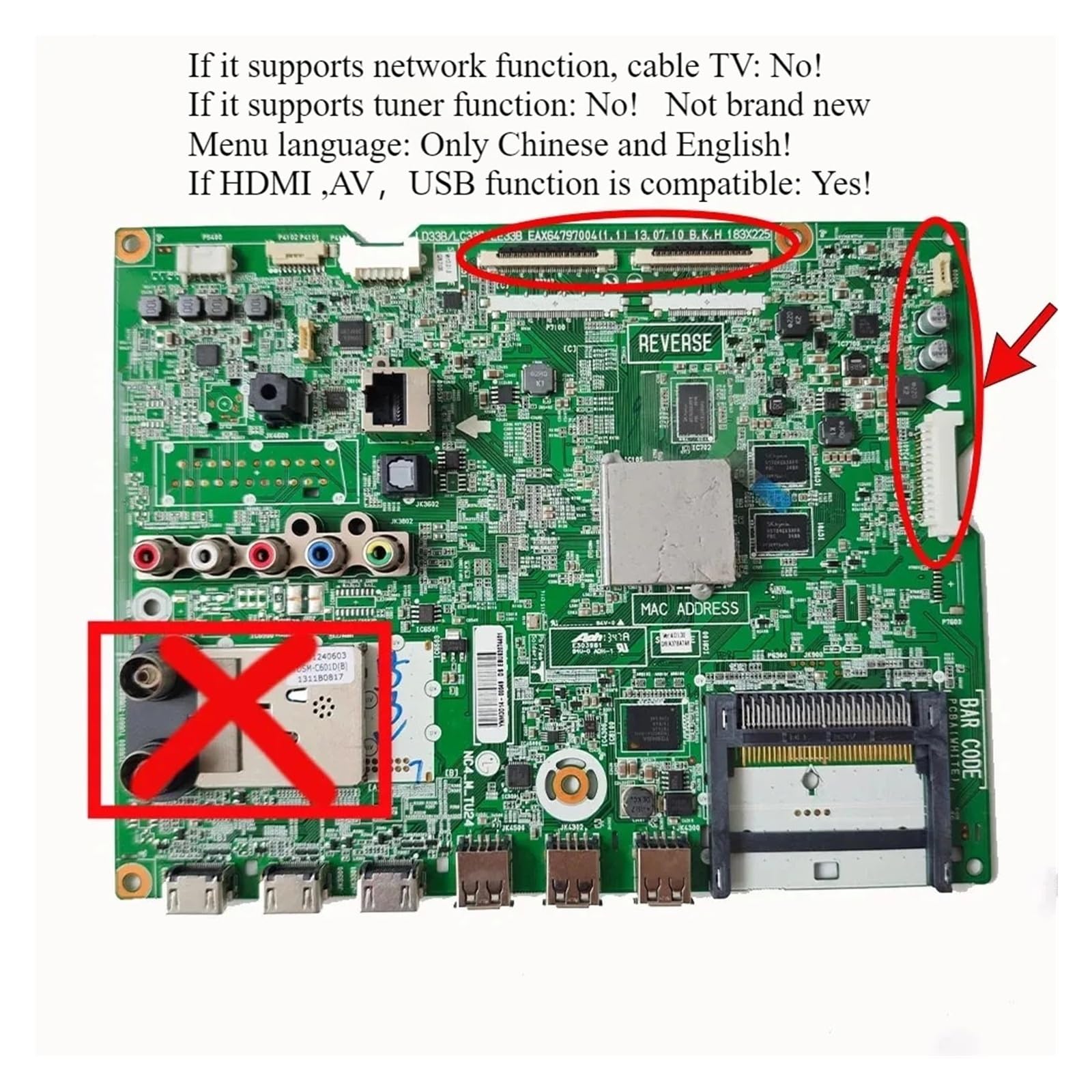 Scheda Madre TV LG 42LV550T 47LV5700 EAX64104702 (1