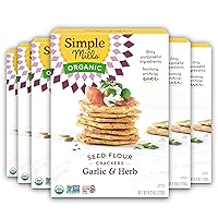 Vista 1 de Simple Mills - Galletas de semillas orgánicas, ajo y hierbas de olor, sin gluten, con semillas de lino, semillas de girasol, sin maíz, aperitivos