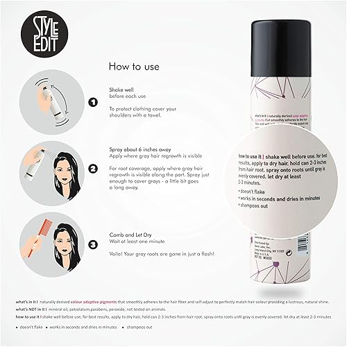 Miniatura 2 de Style Edit - Corrector de raíces cubre instantáneamente canas y raíces calidad de salón de belleza profesional